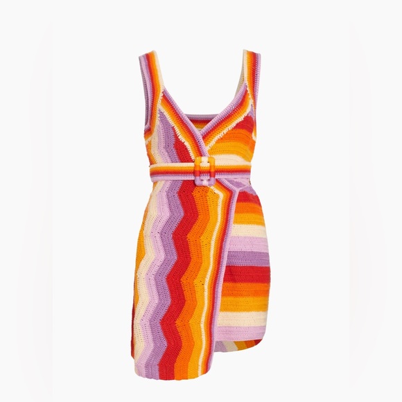 FARM Rio Dresses & Skirts - FARM RIO Striped Crochet Dress